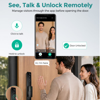 Cerradura Inteligente WiFi SJJ Totalmente Automática TTLock Tuya con Reconocimiento Facial, Vena de la Palma, Cámara de Mirilla, Videoportero, Desbloqueo Remoto y Control en la Nube