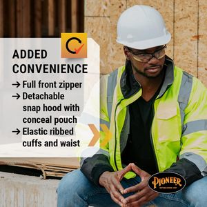 Chaqueta de invierno impermeable de alta visibilidad para hombre, ropa de trabajo de seguridad reflectante para uniformes de Guardias de invierno - Product Image 5