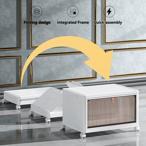 Có thể gập lại lưu trữ rõ ràng Giày hộp nhựa bên cửa trượt loại hộp lưu trữ chống bụi Tủ giày Máy tính để bàn hộp lưu trữ giày - Product Image 4