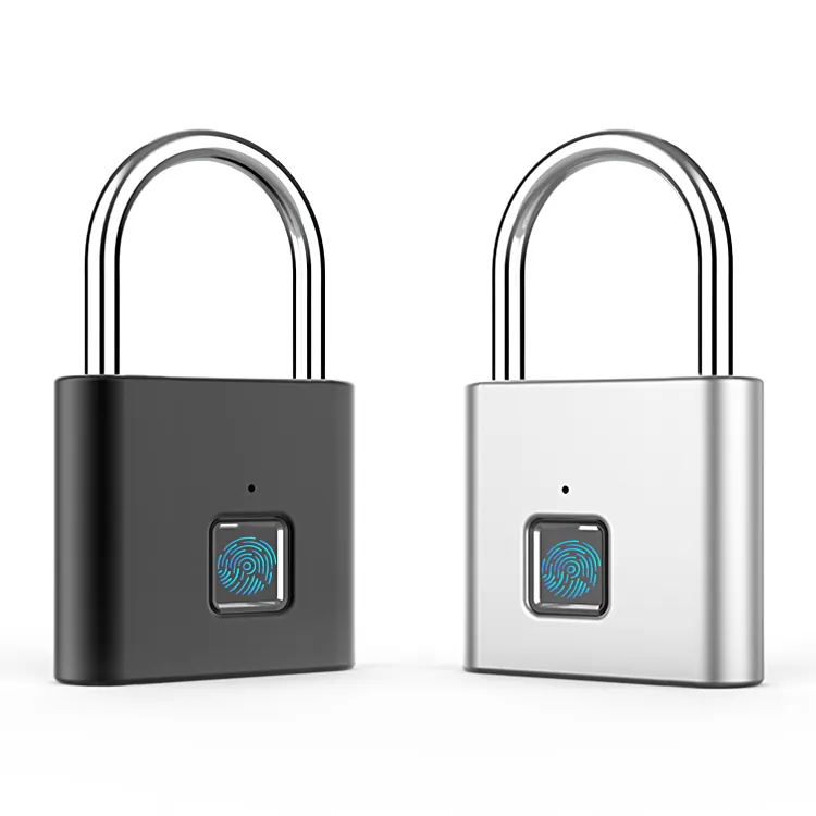 Noir Ruban Étanche Anti-vol Identification D'empreintes Digitales Intelligent En Alliage De Zinc Smart Cadenas Porte D'empreintes Digitales Cadenas