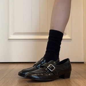 Mocassini da Donna 2026 Nuovo Stile Primavera per il Quotidiano Marrone con Fibbia Metallica <span class=keywords><strong>Scarpe</strong></span> <span class=keywords><strong>in</strong></span> Pelle con Tacco Largo a Strato Singolo - Product Image 1
