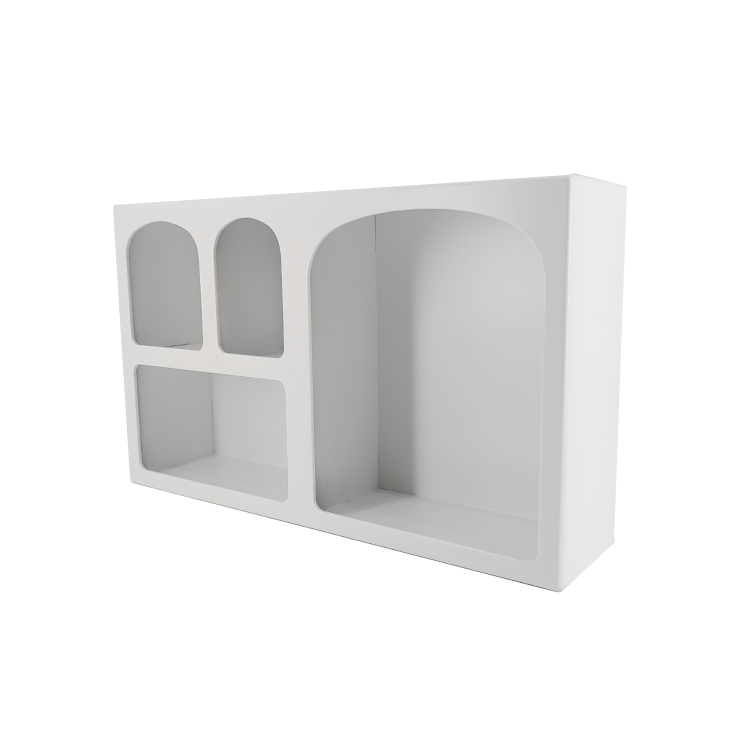Rectangular White Decorative Storage Rack Wood
