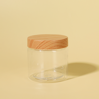 Pots cosmétiques transparents Vanjoin 4oz 8oz 500ml 800ml 1L, contenants pour gommage corporel, pots en plastique PET vides avec couvercles en bois de bambou