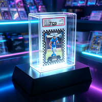Support d'affichage pour cartes TCG gradées avec base en acrylique et éclairage LED pour carte unique de collection (sport, Pokémon, baseball)