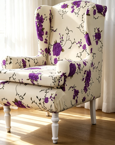 Housse de canapé moderne minimaliste monoplace à dossier ailé, style campagnard américain, élastique, tout compris, lavable en deux parties - Product Image 3