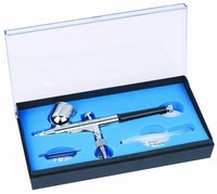 Kit de Compresor de Aerógrafo de Doble Acción de Cobre HD-130-0.3MM de 0.3mm |   Alimentación por Gravedad con Certificación CE |   Ajustes de Velocidad Ajustables Portátiles