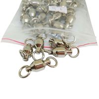 Connecteur de pêche à roulement à billes, émerillon roulant en acier inoxydable, anneau solide, accessoires d'émerillons de pêche robustes