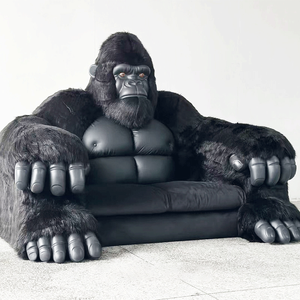 Giant Gorilla Couch Furry Gorilla <b>Sofa</b> Living Room Furniture Lounge Indoor Outdoor Public Seating Coffee Shop Decor - Product Image 3