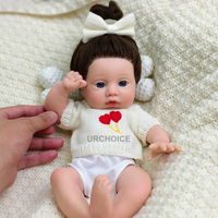 Mini taille 13 "Silicone bébé poupées visage potelé avec des cheveux enracinés à la main enfants accessoires de jouets interactifs