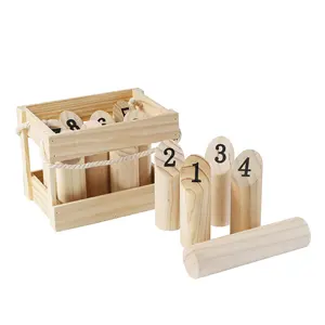 Offre Spéciale jeux de cour de parc en plein air en bois numéro Kubb ensemble quilles finlandaises lancer jeu de pelouse pour les enfants fête