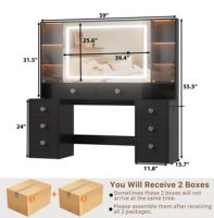 Table de maquillage de luxe moderne pour chambre à coucher avec miroir LED et tiroir lumineux, coiffeuse pour chambre