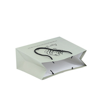Sac de remerciement personnalisé en papier pour salon de coiffure avec logo imprimé et pelliculage mat pour emballage de marque de produits de beauté et bien-être bio