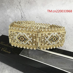 Nouvelle Arrivée <span class=keywords><strong>Ceinture</strong></span> Robe <span class=keywords><strong>Caftan</strong></span> Chic Marocain avec Strass Verts et Rouges, <span class=keywords><strong>Ceinture</strong></span> Bijou de Mariage pour Femmes - Product Image 5