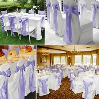 Ceinture de chaise en satin pour décoration de mariage chaise noeud couverture chaises noeuds papillon pour fête décor de mariage rustique bandes de bricolage
