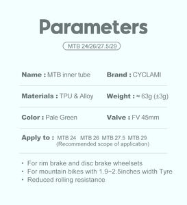Cyclami MTB ultra Light bike chambre à air <span class=keywords><strong>26</strong></span> 27,5 29 pouce TPU chambre à air pneus anti - oxydation Mountain bike chambre à air - Product Image 6