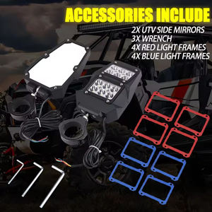 범용 백미러 360 조정 가능한 접이식 거울 <span class=keywords><strong>ATV</strong></span> UTV offroad에 대한 Led 빛 조명 백미러 - Product Image 4