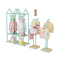 Présentoir métallique léger autoportant simple face pour magasins de vêtements, sous-vêtements, chaussettes, chaussures pour enfants et étagères pour articles de puériculture