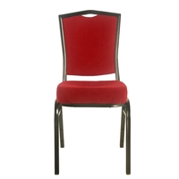 Chaise de banquet en tissu rouge sur mesure, support OEM direct usine, structure en acier robuste, empilable, pour hôtels et événements