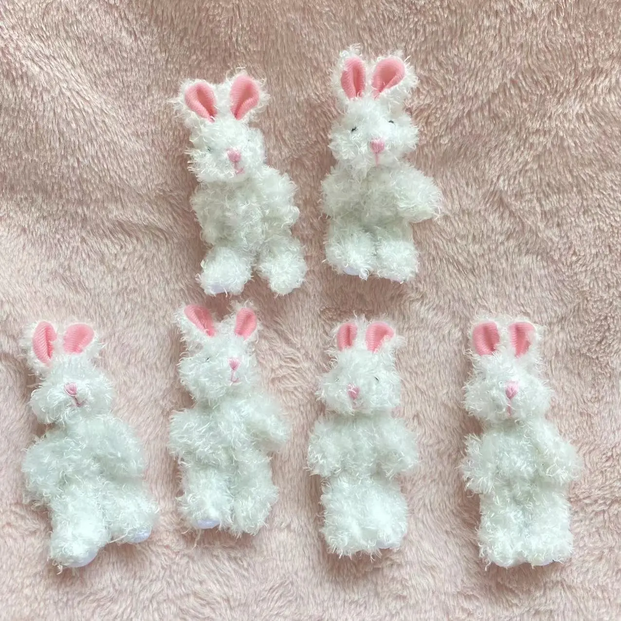 2022 Newest Design Mini Rabbit 13-14cm Little Adjustable Joint Rabbit Stuffed Plush Toys Cartoon Doll Backpack Pendant