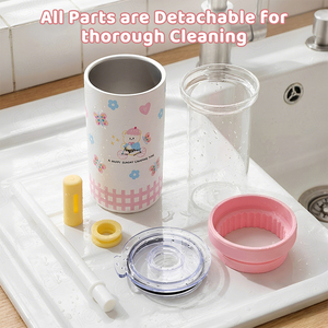 Nouvelle conception, gobelet isotherme personnalisé de 500 ml, durable, léger, anti-fuite, <span class=keywords><strong>avec</strong></span> <span class=keywords><strong>paille</strong></span>, doublure en <span class=keywords><strong>verre</strong></span> - Product Image 3