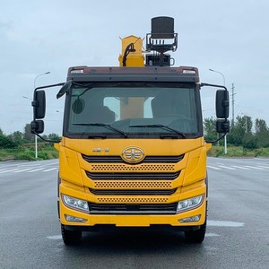 FAW 4x2 <b>Flatbed</b> Wrecker with 8 Ton Knuckle Boom Crane 8T Slidebed Tow <b>Truck</b> with 5 Tons Winch - Product Image 3