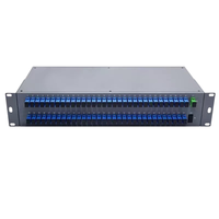 Splitter PLC Rak 19 Inci 1x64 SC/APC Single Mode, untuk Jaringan FTTH/ODN