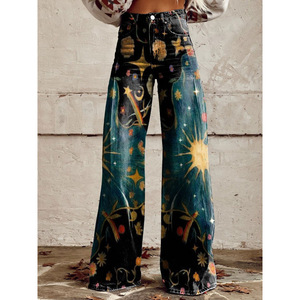 <span class=keywords><strong>Jeans</strong></span> Personalizzati Stampati, Pantaloni Denim Trendy Streetwear Y2k a Gamba Dritta, <span class=keywords><strong>Jeans</strong></span> Bodycon da <span class=keywords><strong>Donna</strong></span> - Product Image 4