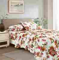 Hochwertige 3 Stück Mikro faser Tröster und Blatt Set Blumen Vintage Print Soft King Size Stitched Collection