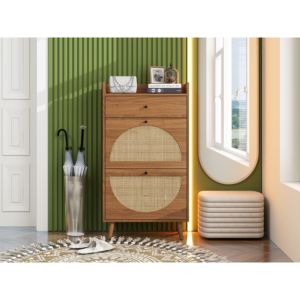 ตู้รองเท้า MDF 2ประตูทันสมัย dB ห้องนั่งเล่นและเฟอร์นิเจอร์ห้องนอนพร้อมชั้นวางรองเท้าไม้สำหรับเข้าบ้าน - Product Image 2