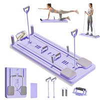 Ensemble de planche de Pilates pliable multifonction 6 en 1 avec minuteur, équipement de Pilates, rouleau d'exercice abdominal pour la maison