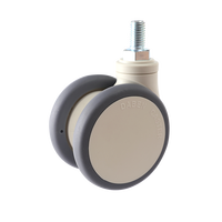 125mm 5 pouces tige filetée raccord Double roues roulette pour lit d'hôpital équipement médical