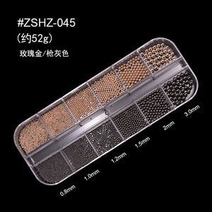 Perles de caviar 3D de tailles variées pour nail art, 12 compartiments, breloques métalliques or et argent, mini décorations rondes en cristal DIY, accessoires de manucure - Product Image 4