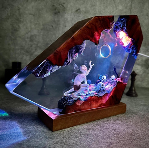 Lampe artisanale en résine époxy Gollum Power Ring, anneau du Seigneur des Ténèbres, monde fantastique, veilleuse, ornement féerique, cadeau de Noël - Product Image 6