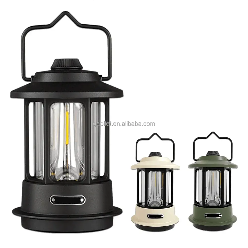 Custom Outdoor Usb Rechargeable Lights With Hooks Dimmable Waterproof Led Camping Lantern For Survival Kits
