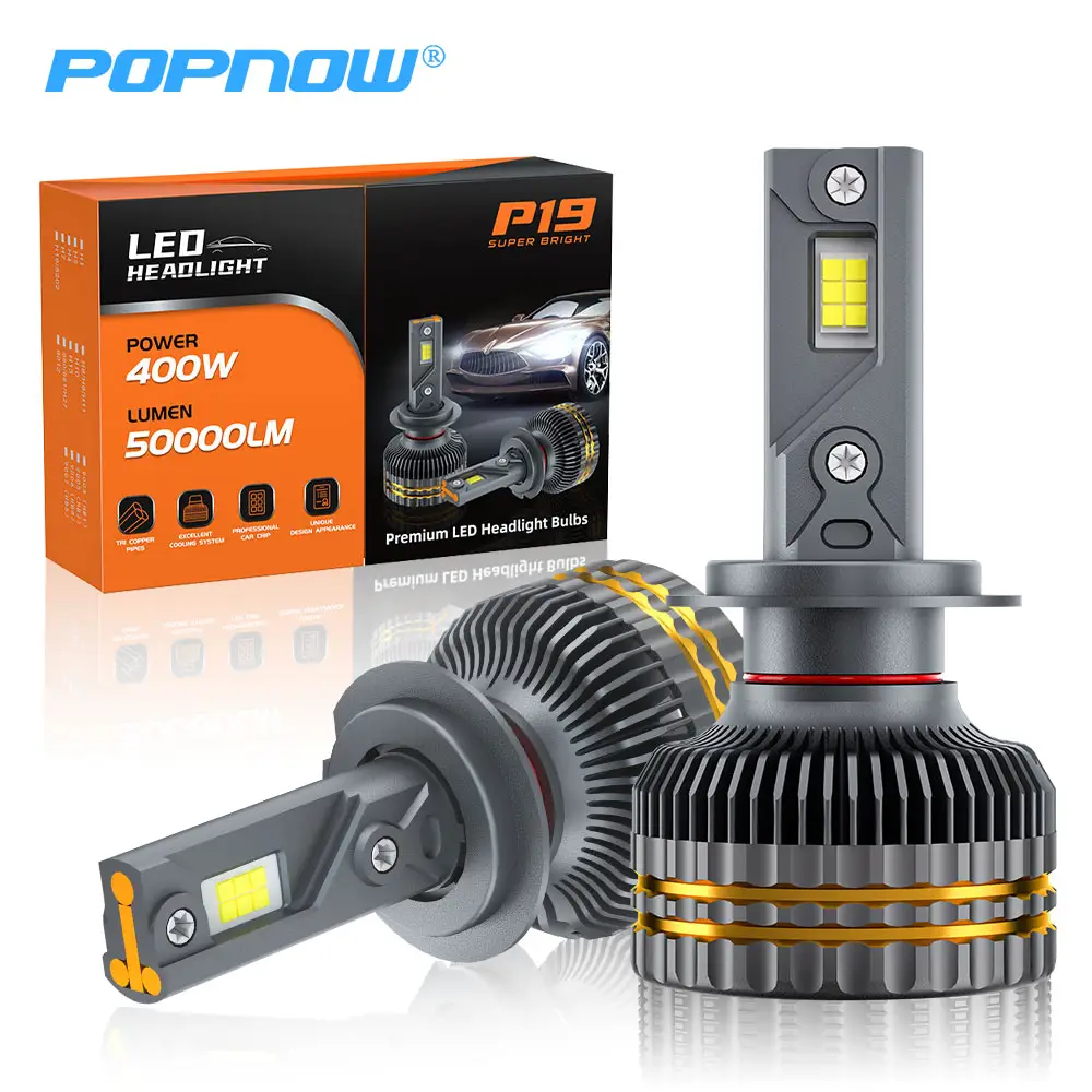 2024 Popnow 400W Auto Licht Auto Koplamp H4 H7 H11 Led Koplampen Csp4775 Gloeilamp Voor Auto-Accessoires