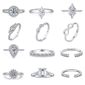 Bague Fine en <span class=keywords><strong>Argent</strong></span> Sterling S925 avec Zircon Cubique pour Anniversaire, Demande en Mariage, Promesse, Fiançailles, Mariage, Collection de Bagues de Mariée pour Femme - Product Image 3