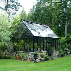 Casa verde portátil de alumínio para jardim, facilmente montada, policarbonato, portátil