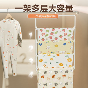 Baby Towel Rack 4 Layers White Foldable Hanging Closet Organizer For Nursery Storage - Product Image 3