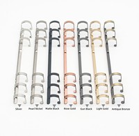 Mécanisme de reliure à 6 anneaux personnalisé multicolore de 15 mm avec base en plastique noir, capacité de 120 feuilles pour les planificateurs budgétaires