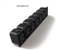 Prise industrielle universelle IEC60320 C13 Snap-in pour UPS PDU 250V 15A connecteur de prise de courant alternatif à 7 voies