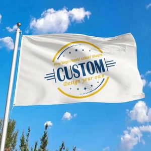 Digital Printing Size Any Design Premium Fabric White Round Logo Outdoor Use Custom Flags, <b>Banners</b> - Product Image 1