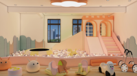 Toboggan souple intérieur personnalisable pour hôtels familiaux Plan de conception 3D pour équipement de terrain de jeu pour enfants