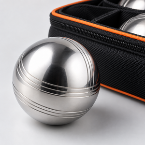 Ensemble de pétanque à trois boules, boules chromées de 72 mm avec étui de transport Oxford pour jeu sur la plage ou sur terrain, OEM personnalisé - Product Image 4