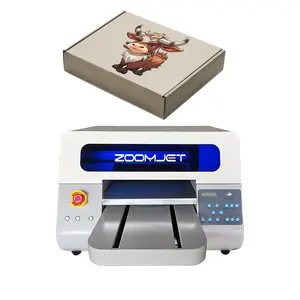 ZOOMJET Printer Uv Digital, teknologi Led Flatbed presisi tinggi untuk mesin stiker karton