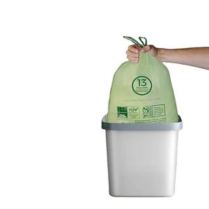 Bolsa retráctil verde Bolsas de basura 13 galones 1,1 Mil de espesor PE Revestimiento de papelera de plástico a prueba de humedad para inodoro Oficina en casa - Product Image 1