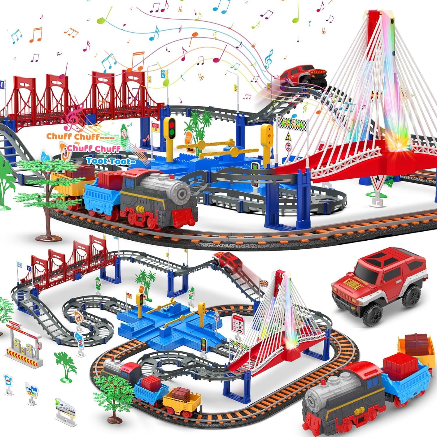 Dinosaur Race Track Flexible Slot Car Play Set for Kids
