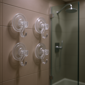 Crochets à ventouse robustes, lot de 6, 2,76 x 3,54 x 1,57 pouces, crochets pour peignoirs à fixer au mur en verre - Product Image 2