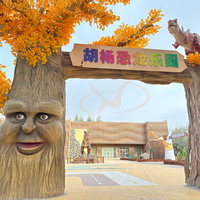 Décoration de porte de dinosaure animatronique d'intérieur, arbre simulé, portail pour centres commerciaux, espaces publics, écoles - Thème parc d'attractions