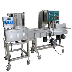 Automatic Burger Former Equipment Multifunctional Hamburg Machinery Technical Breadcrumb Cover Machine