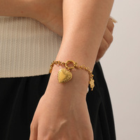 Groothandel DIY roestvrijstalen dikke ketting armband met fruit kersen blad parel hangers mode sieraden